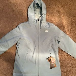 Baby blue North Face water proof jacket